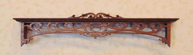 Dollhouse Miniature 1:12  Mahogany double window cornice- Artist Made Furniture