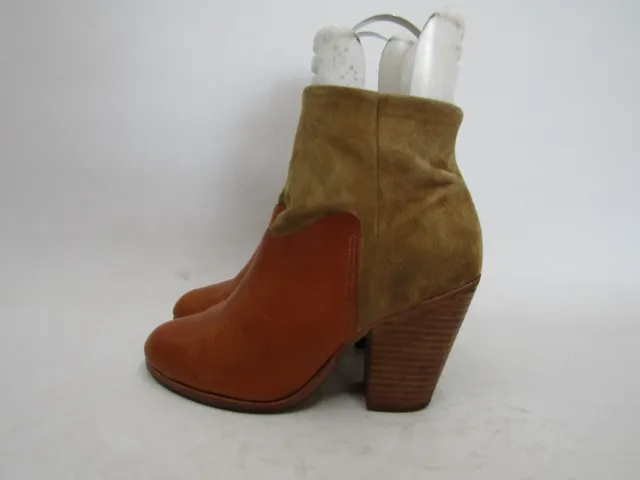 RAG & BONE Size 38 EUR Brown Suede Leather Zip Ankle Fashion Boots Bootie
