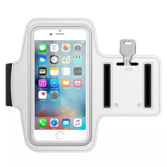 RUNNING ARMBAND SPORTS WHITE GYM WORKOUT CASE COVER BAND ARM STRAP for PHONES