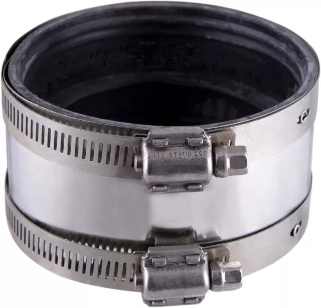 Shielded 3" transition coupling, Joins Plastic, Steel, or Extra Heavy Cast Iron