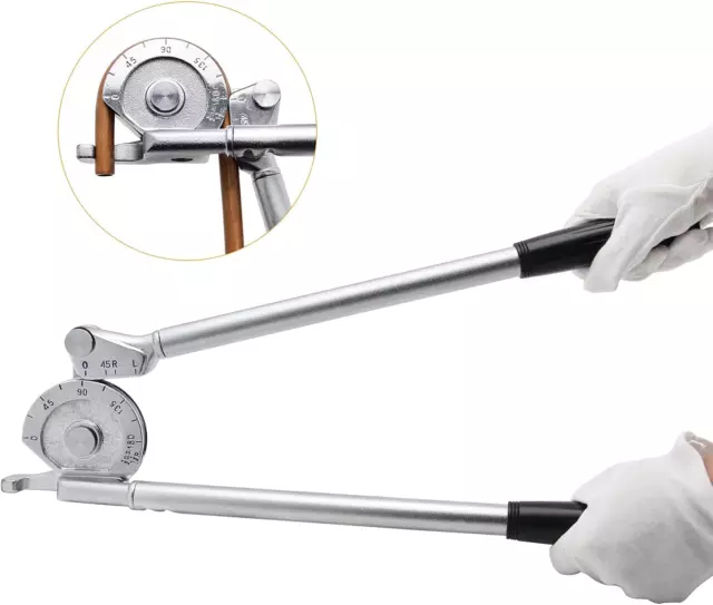 1/2" OD Tubing Bender Manual Tube Bender 180 Degree HVAC Bending Tool for Copper