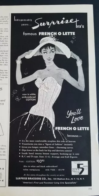Warner's lingerie vintage print ad 1954 decor fashion art 50s bra girdle Le  Gant