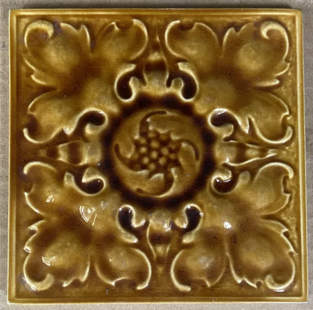 Antique Pilkington's England - Art Nouveau Majolica Tile C1900