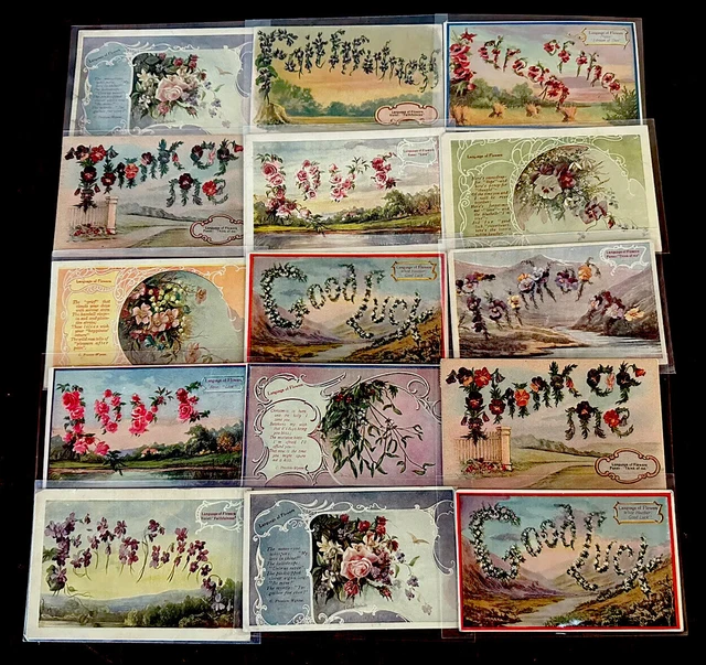 LOT OF 15 Language of FlowersFlower MeaningsVictorian Greetings