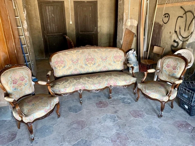 Salotto Luigi XV Divano E 2 Poltroncine