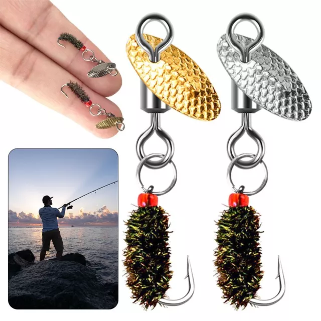 TREBLE HOOKS FLY Fishing Hook Compound Bait Fly Trout Fishing Lures Bionic  Bait $12.12 - PicClick AU
