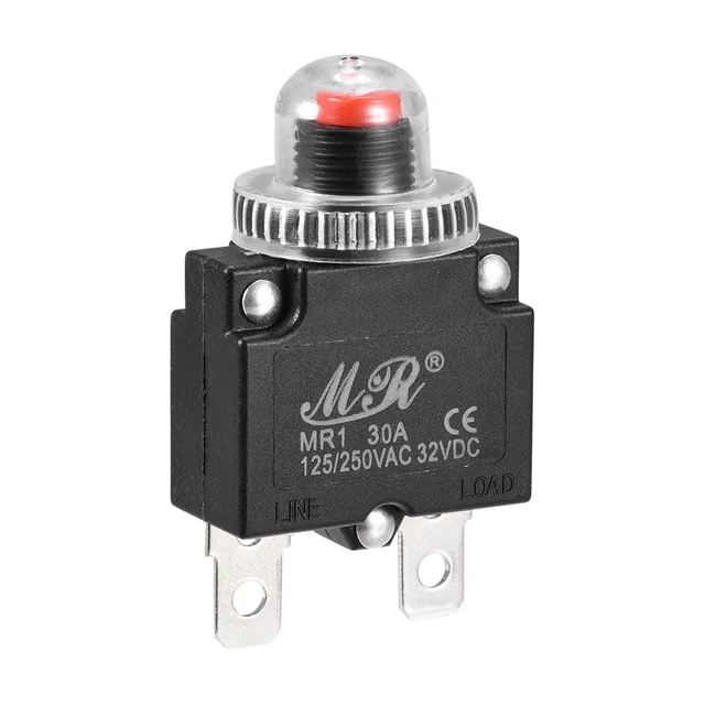 Circuito Sovraccarico Protettore 30A AC125/250V DC32V Premi Pulsante 1pz