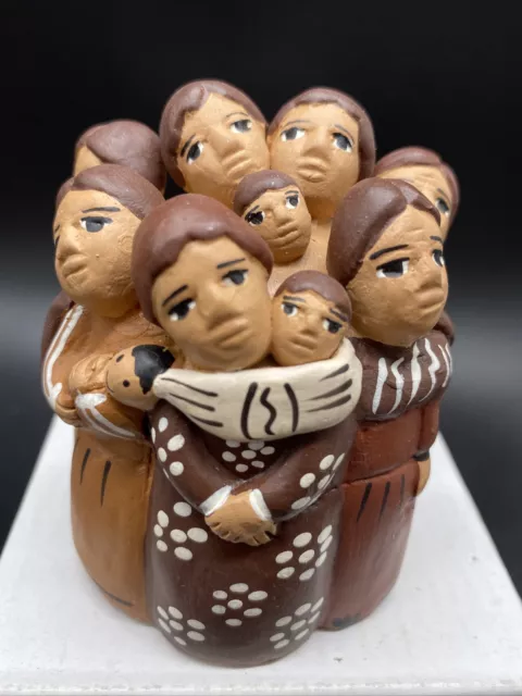 Peruvian Clay Family Folk Art Figurine