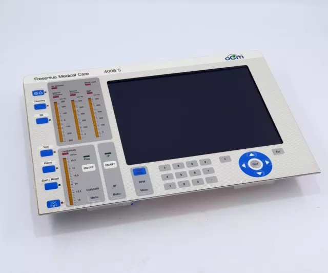 Fresenius Medical Care Front Panel Display Monitor for 4008S Hemodialysis Device