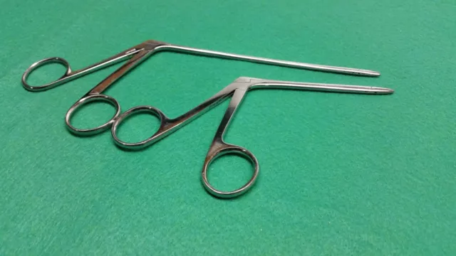 2 Hartman Alligator Ear Forceps Serrated 3.5'' 5.5''Ent Surgical Instruments