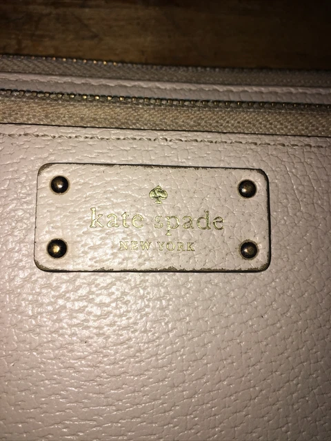 Kate Spade Authentic Taupe Tan Anita Grove Street Double Zip Wristlet Wallet