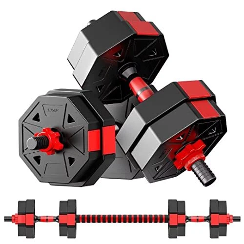 Adjustable Weights Dumbbells Set, Non-Rolling Adjustable Dumbbell Set, Free