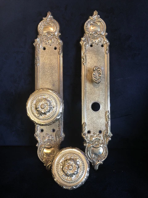 Antique/Vintage Brass Door Knobs & Wall Plates