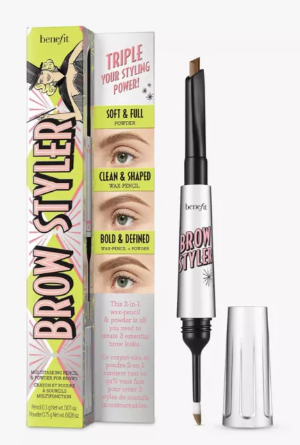 BENEFIT Brow Styler pencil and powder duo 10g Shade 4 Warm Deep Brown #Y13