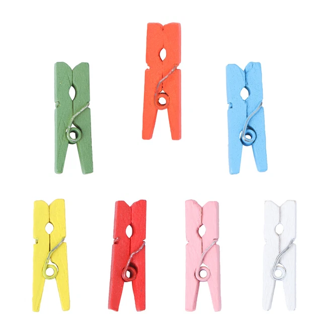 100 piezas pinzas de ropa artesanías clips de fotos de madera clips de cable de colores exquisitos