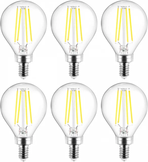 Tungsram LED E14 Clear Filament Mini Globe Light Bulbs, 4W, 470 Lumen, 40W...