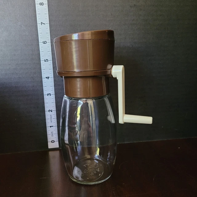 VINTAGE 1960'S NUT Herb Spice Grinder USA Made Gemco Glass Jar W/ Lid