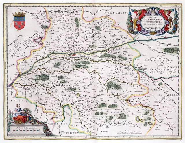 Reproduction carte ancienne - Duché de Touraine 1663