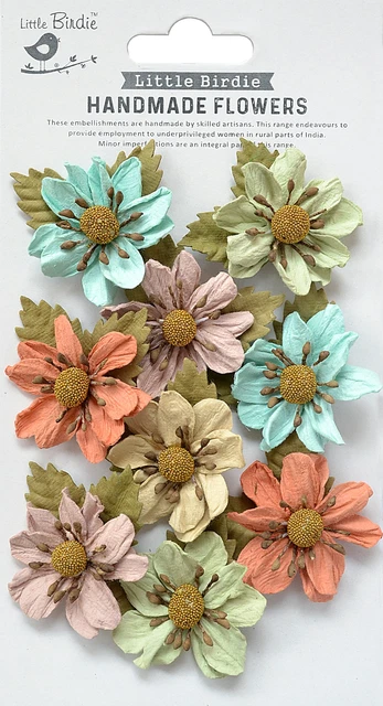 Little Birdie Wendy Paper Flowers 9/Pkg-Woodland Stories - 3 Pack