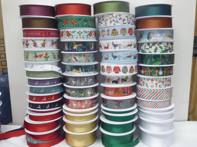 CHRISTMAS XMAS WINTER themed Ribbon - Various designs and widths