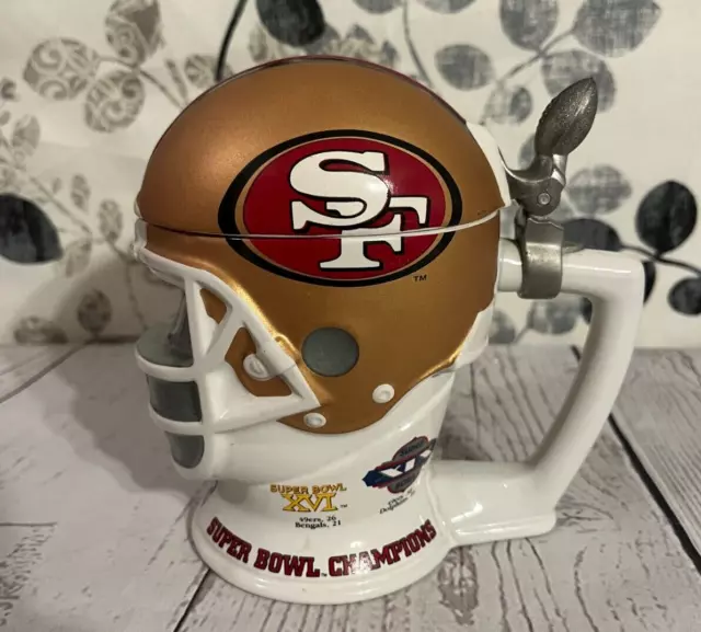 Longton Crown 1996 San Francisco 49Ers Lidded Football Helmet Beer Stein - Nfl