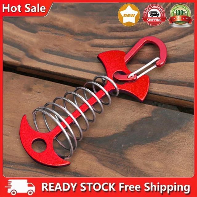 Camping Fishbone Bodennagel Tragbarer Federhaken Windseilschnalle (Rot)