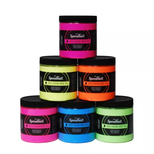 Speedball Acrylic Screen Printing Ink - 236ml Fluorescent - Please choose colour