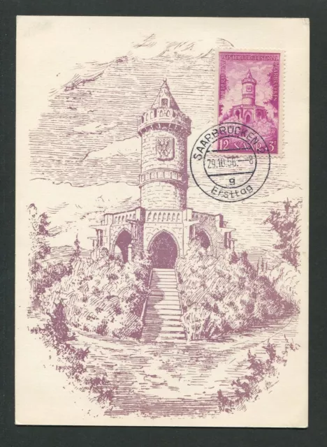 SAAR MK 1956 WINTERBERG-DENKMAL MAXIMUMKARTE CARTE MAXIMUM CARD MC CM d7410