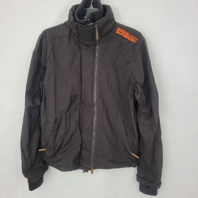 SUPERDRY Mens XL Jacket BLACK Label Double Triple Zipper Nylon JPN MT-2270