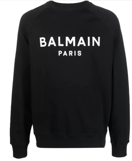 Balmain Paris Felpa uomo girocollo colore nera TG. S-M-L-XL-XXL  Nera e bianca