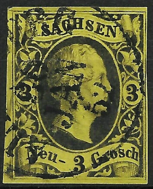 SACHSEN 1851; MiNr. 6 ; 3 Neugroschen; BPP geprüft; K1 ALTENBURG; einwandfrei!