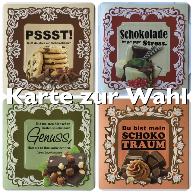 3D GRUSSKARTE, WITZIGE Grüße, Glückwünsche, Schokolade, Geburtstag