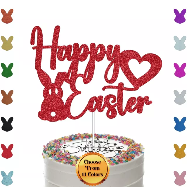 Happy Easter Glitter Cake Topper Easter Party Cake Decoration Happy Easter Bunny 3