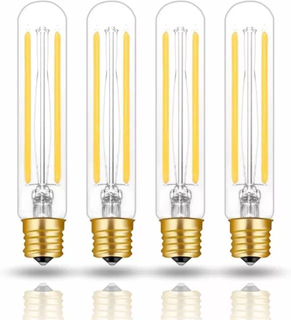 Hizashi 4W LED T6.5 Tubular Bulb E17 Intermediate Base Dimmable 4-Pack