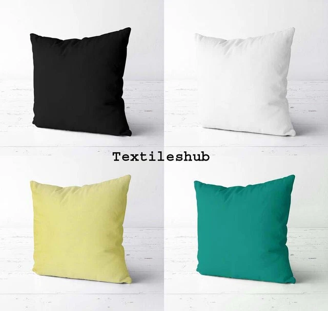 Indien Uni Housse de Coussin Coton Taille S Pour Grand Tout Oreiller Jeté Lit