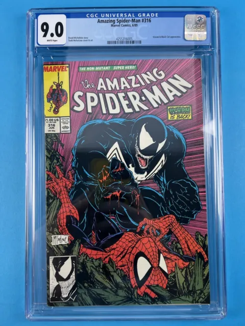 Amazing Spider-Man 316 CGC 9.0 VF/NM 1st Venom Cvr Marvel Comics Todd Mcfarlane