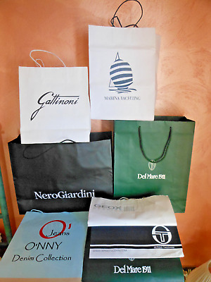 16 BORSE BUSTE CARTA CALEFFI CONVERSE TIMBERLAND 8 PAPER GIFT SHOPPING BAGS 