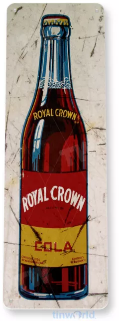 TIN SIGN Royal Crown RC Cola Bottle Soda Rustic Retro Beverage Decor B377