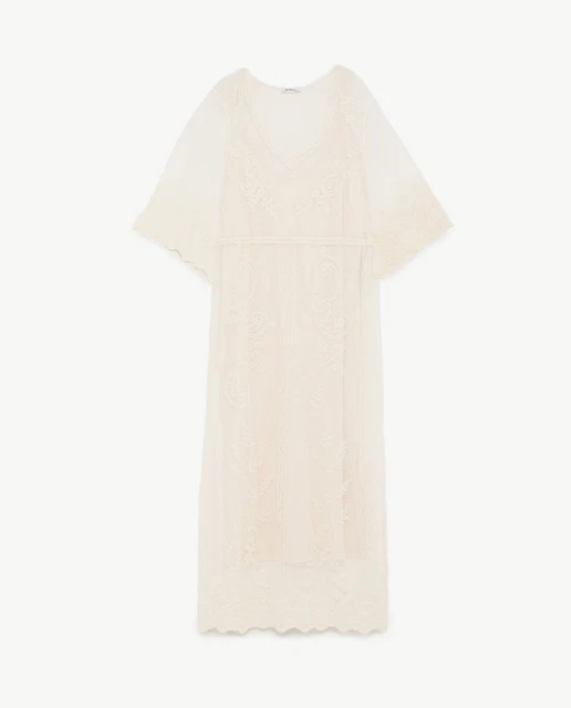 white christmas dresses ZARA Cream Satin Backless Maxi Dress UK S main image 1