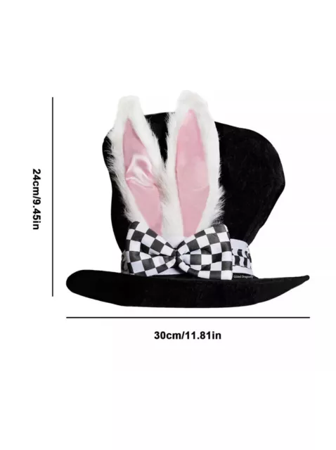 ALICE WHITE RABBIT Top Hat Adult Costume Ears Bunny Mad Hatter NEW £7. ...