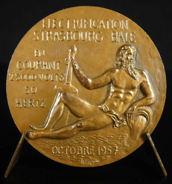 MÉDAILLE CHEMIN DE fer électrification Strasbourg Bâle Suisse train