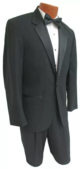 Men's Black Tuxedo with Pants Satin Notch Lapels Cheap Prom Wedding Mason Tux