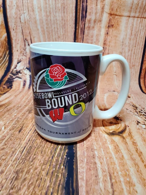 Rose Bowl Bound Mug 2012 Oregon Ducks vs Winner Wisconsin Badgers Souvenir Cup
