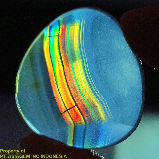 13ct 'A' Grade Rainbow IRIS AGATE ~Multi-Color Fire~ 1-of-a-kind ~100% Natural