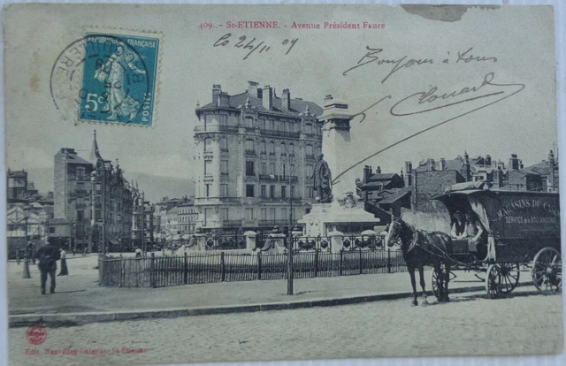 St Etienne 42 CPA Avenue President Faure Good Condition 1909