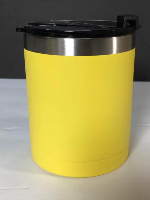 RTIC Lowball Tumbler with Lid 12 oz Yellow Powder Coated Insulated Travel Cup
