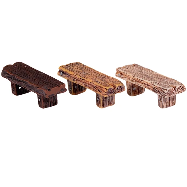 3Pcs Schöne Foto Prop Kleine Bank Decor Bench Modell Für Decor Garten Hause 2
