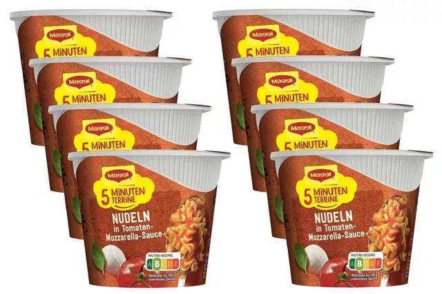 Maggi 5 Minuten Terrine Nudeln Tomate Mozzarella Sauce Fertiggericht 8 x 55g