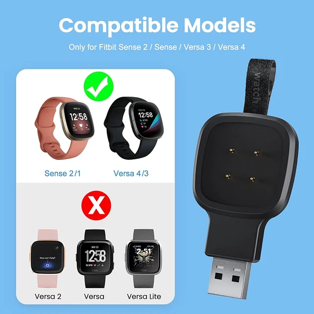 2Pack Portable Charger for Fitbit Sense 2 Versa 3 4 Fast Charger Dock US Stock