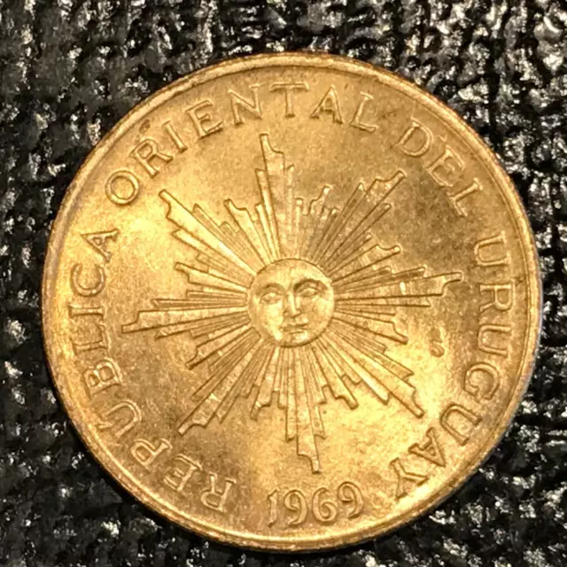 High Grade Unc 1969 Uruguay 1 Pesos Coin-Feb206